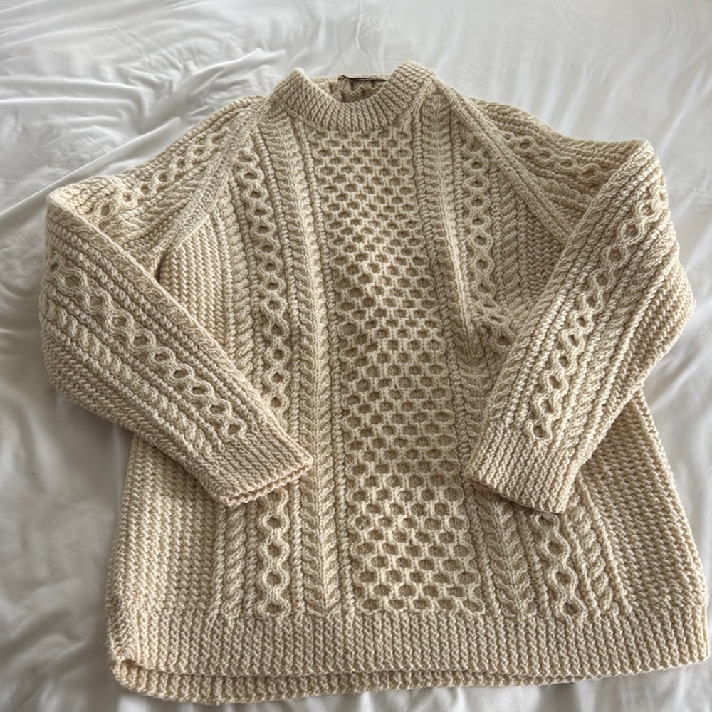 Cream Cable Knit Sweater- Vintage